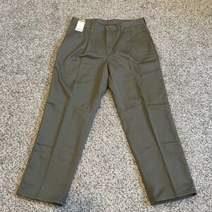 Rustler 36x30 Double Pleat Khakis Pants Green Wrinkle Resistant Work Office